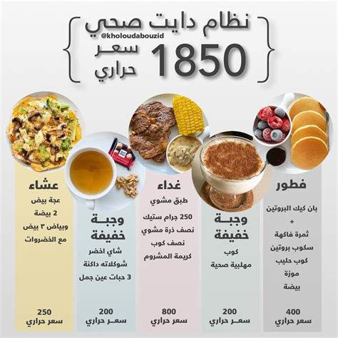 نظام غذائي 1800 سعرة حرارية وزارة الصحة